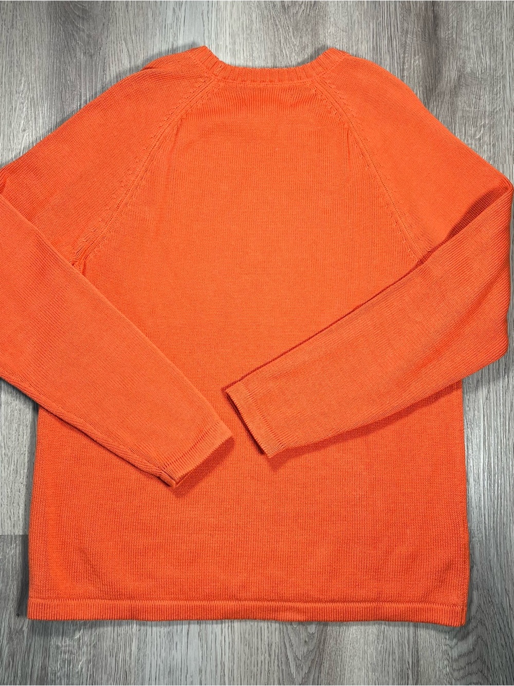 Vintage Eddie Bauer Sweater Men’s L Orange Knit Crew Neck Cotton Fall Pullover - Picture 3 of 8